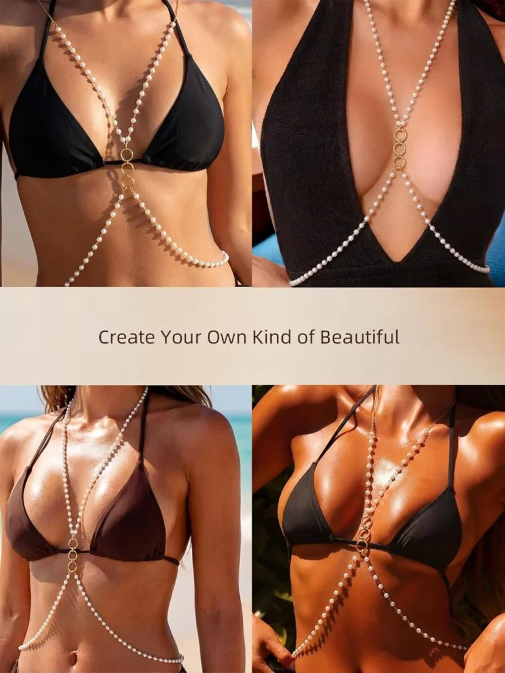 Hypoallergenic Waterproof 18K Gold Body Chain: Dainty 316L Surgical Stainless St